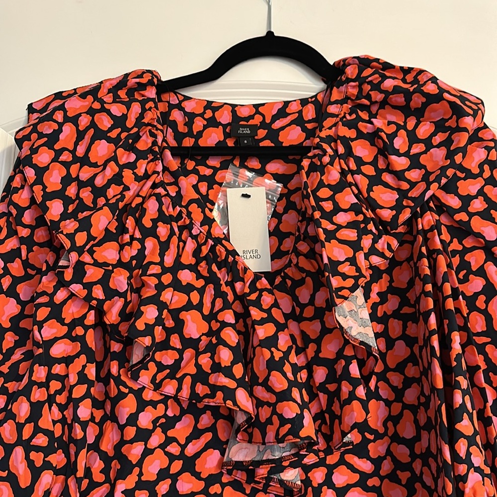 River Island Red Animal Patterned Dress - Picture 3 of 7
